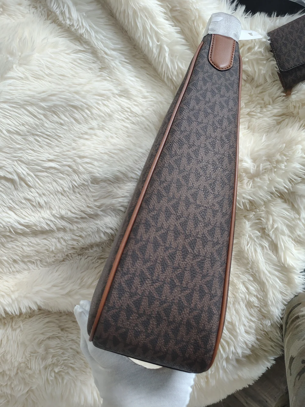 Michael Kors Nayla Brown Monogram Shlder Hobo with Wallet Set NWT